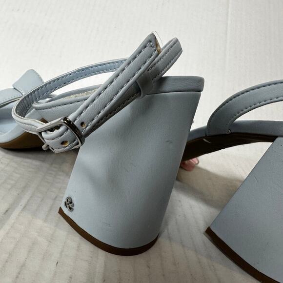 NWT Sam & Libby Size 10 Light Blue Bow Vamp Jordan High Heel Strappy Sandal - Picture 12 of 13